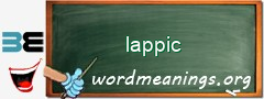 WordMeaning blackboard for lappic